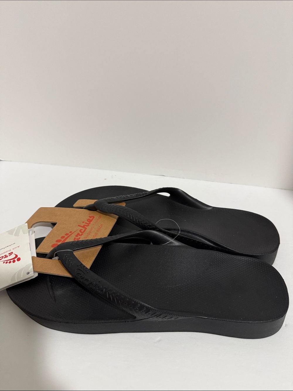 Archie’s Unisex Black High Arch Flip Flops Mens US 11 - Picture 2 of 5